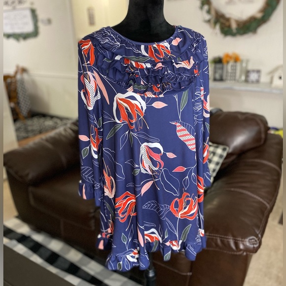 Nuggles Tops - Nuggles Ruffle Floral Tunic